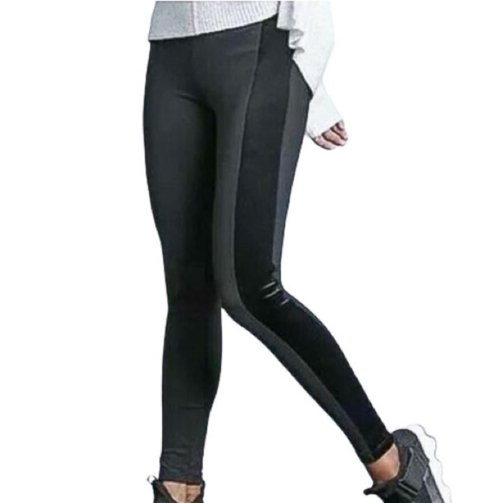 ATHLETA Metro Lux Velvet Tuxedo Legging Black Pockets